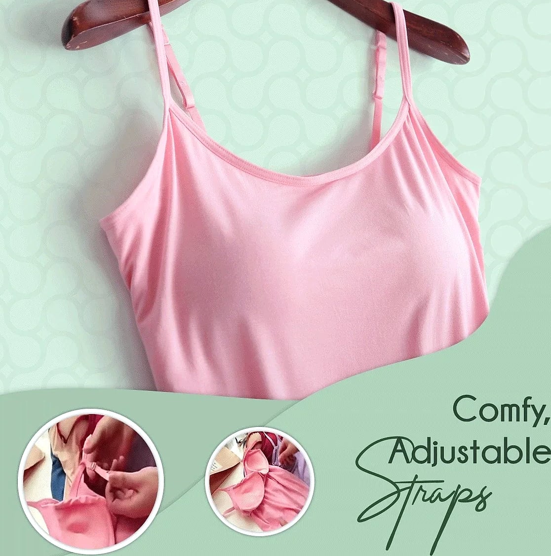 WONTIVE Women's Padded Camisole Tank with Built-In Bra — scale reference