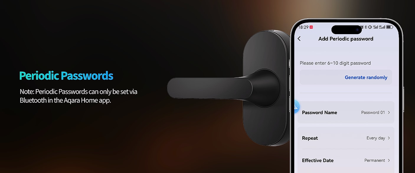 Aqara U300 Smart Lock with Fingerprint and Apple Home Keys — scale reference