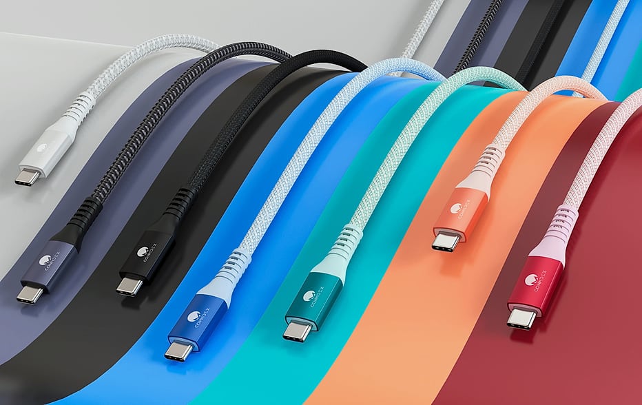 CONMDEX USB A to USB C Cable 2ft 2-Pack 10Gbps Fast Charging — side view