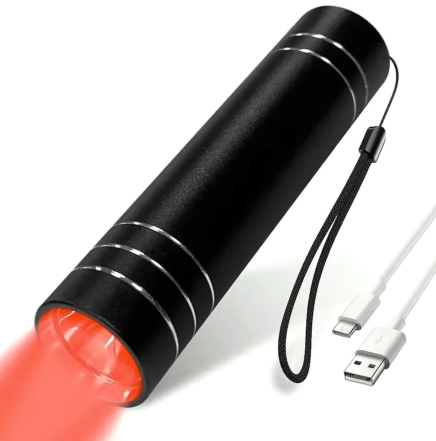 Vilnason Red Light Therapy Flashlight 660nm 850nm LED — assembled view