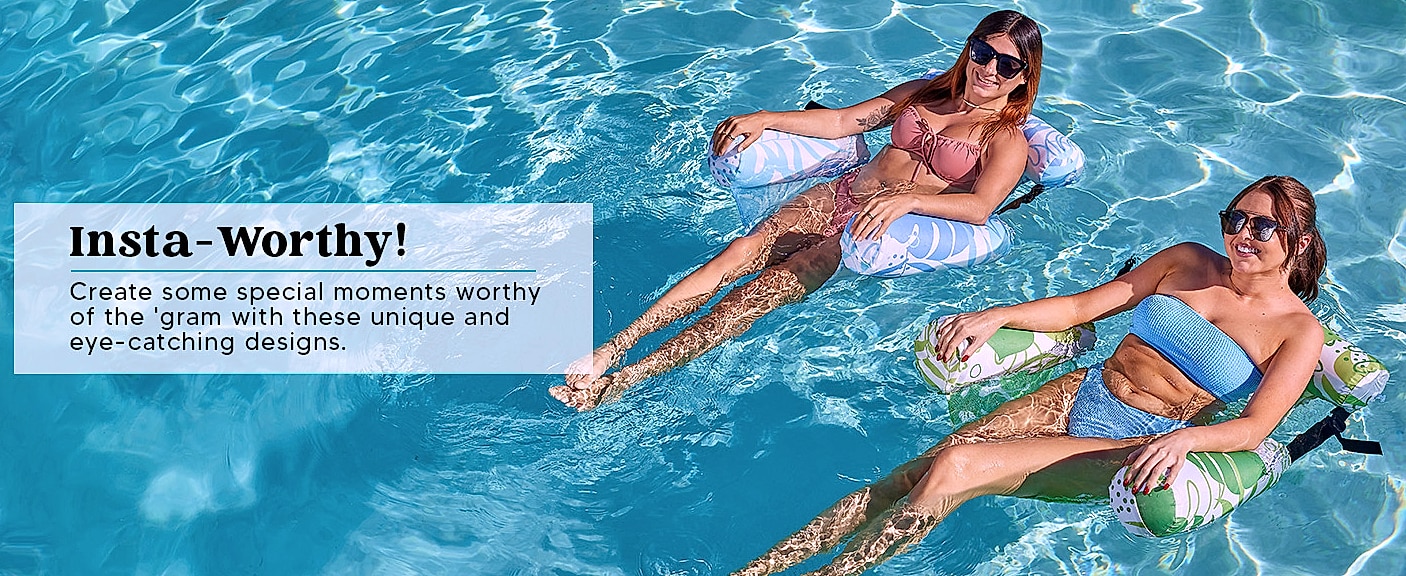 Sloosh Inflatable Pool Float Chairs, 2 Pack Floating Lounges — feature highlights