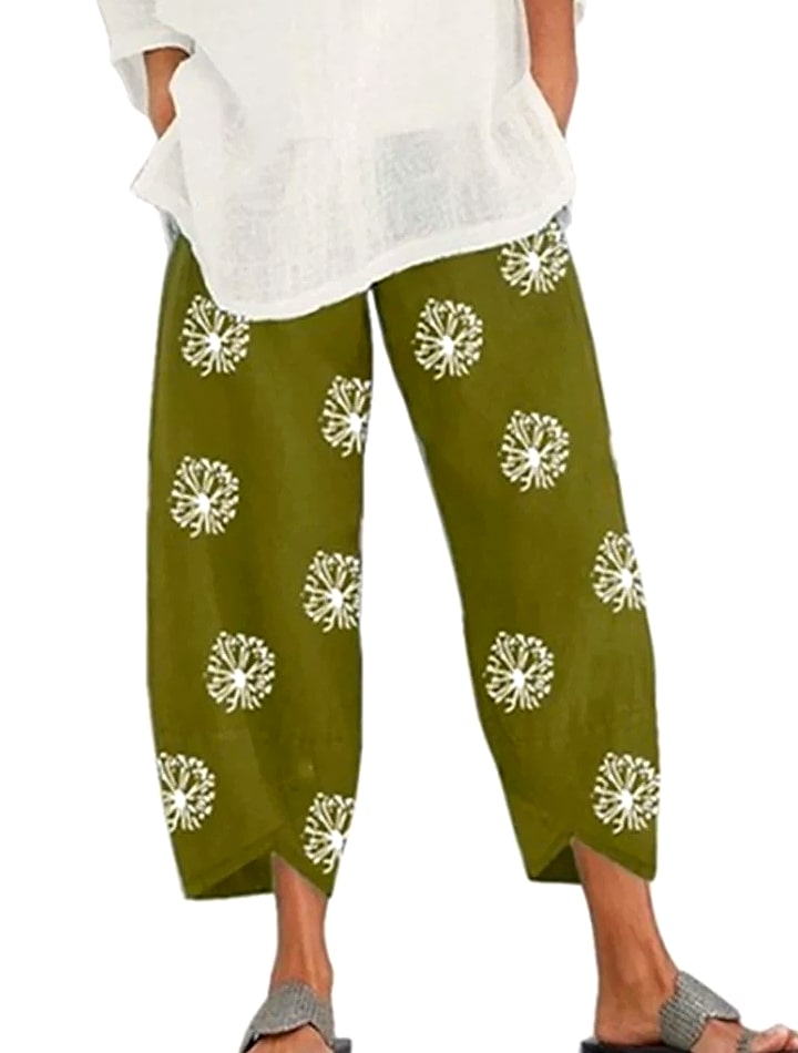 INSTYLISH Vintage Cotton Linen Harem Pants High Waist — assembled view