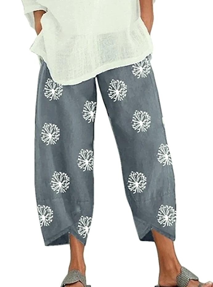 INSTYLISH Vintage Cotton Linen Harem Pants High Waist — size comparison