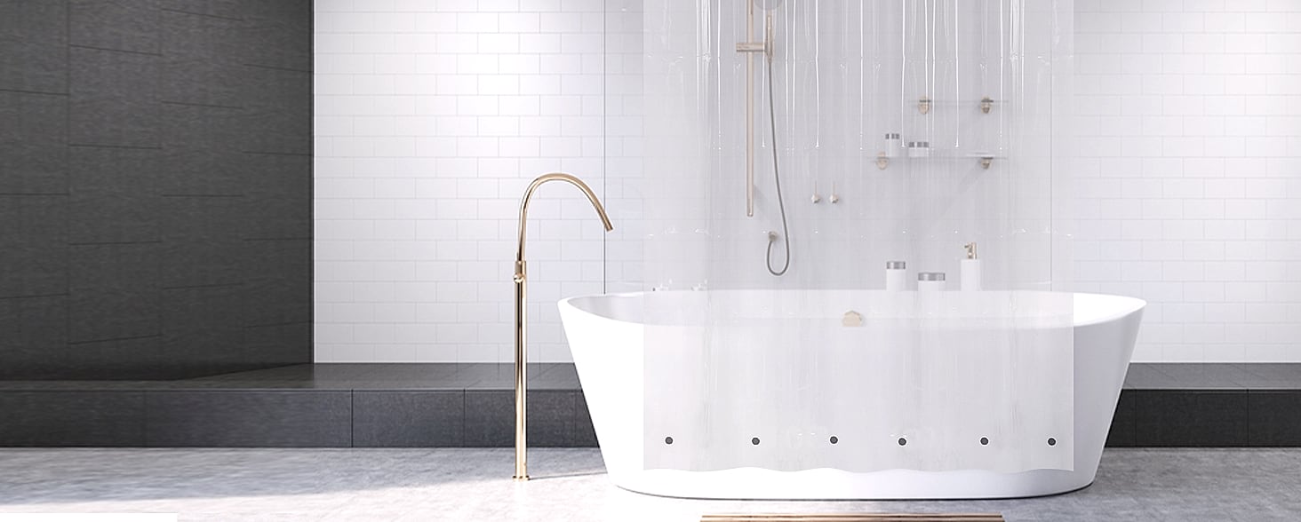 Barossa Design Clear Shower Liner 72 inch Standard Size — size comparison