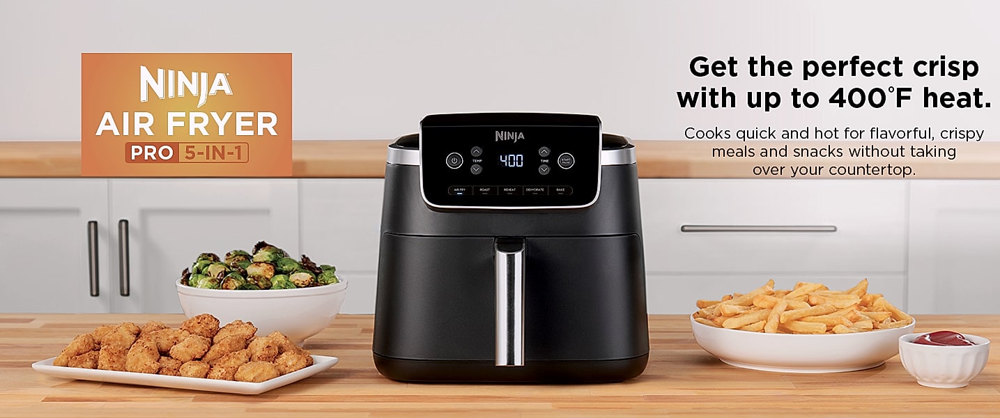 Ninja AF141 5-quart Air Fryer with 4-in-1 cooking functions — package contents