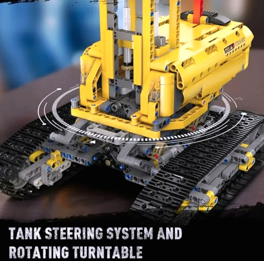 Mould King Crawler Crane Building Set with App Control — scale reference