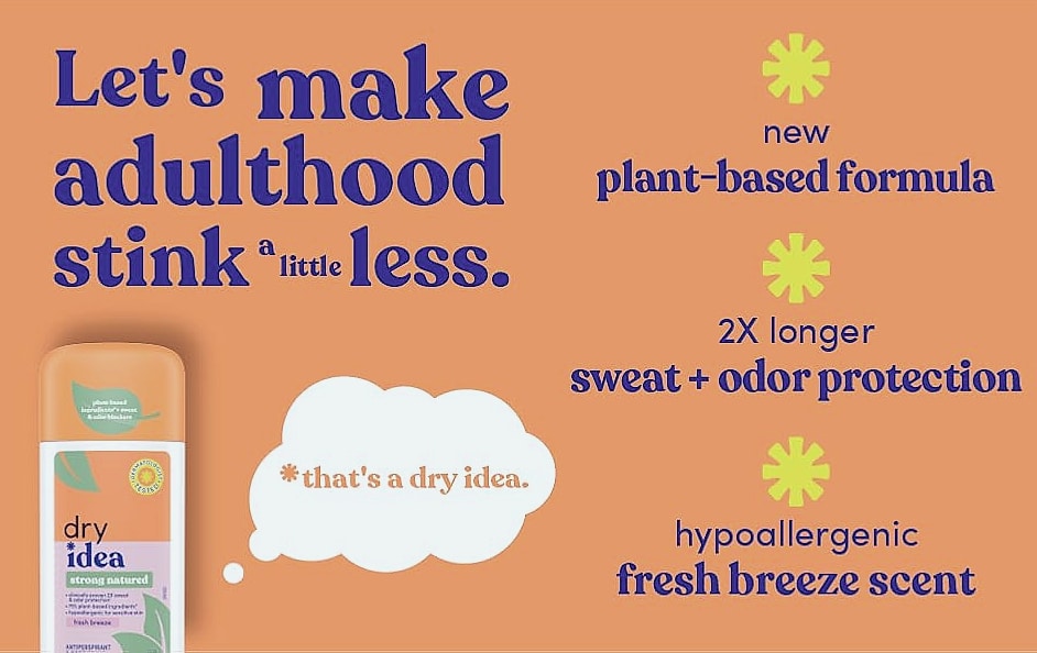 Dry Idea Plant-Based Antiperspirant, 72Hr Sweat Control, β close-up details