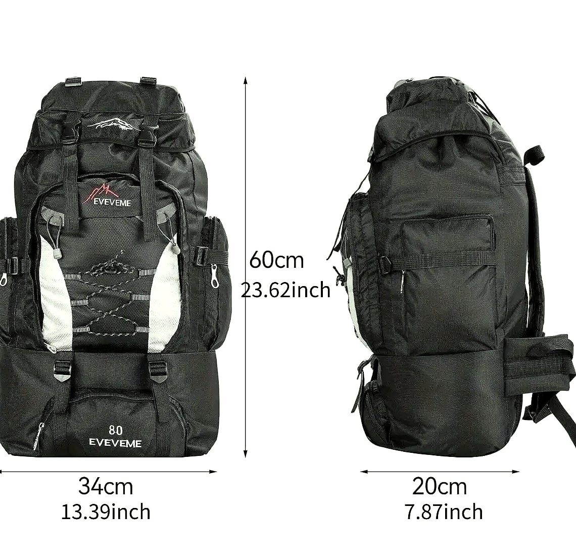 70L Outdoor Sports Backpack for Hiking and Camping — side view