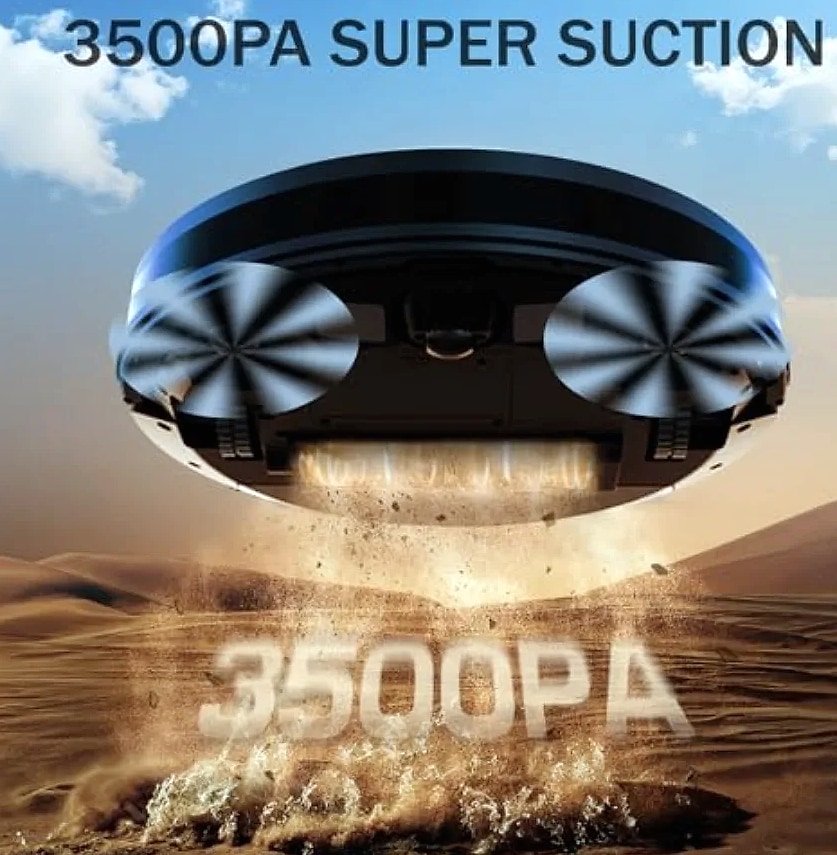 SHXI 2-in-1 Robot Vacuum and Mop Combo 3500 Pa — close-up details