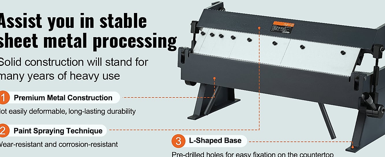 SucceBuy Box Pan Brake 24in 36in 48in Sheet Metal Bender — feature highlights