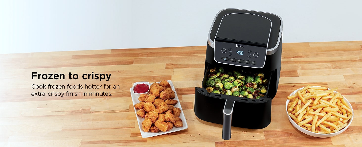 Ninja AF141 5-quart Air Fryer with 4-in-1 cooking functions — parts overview