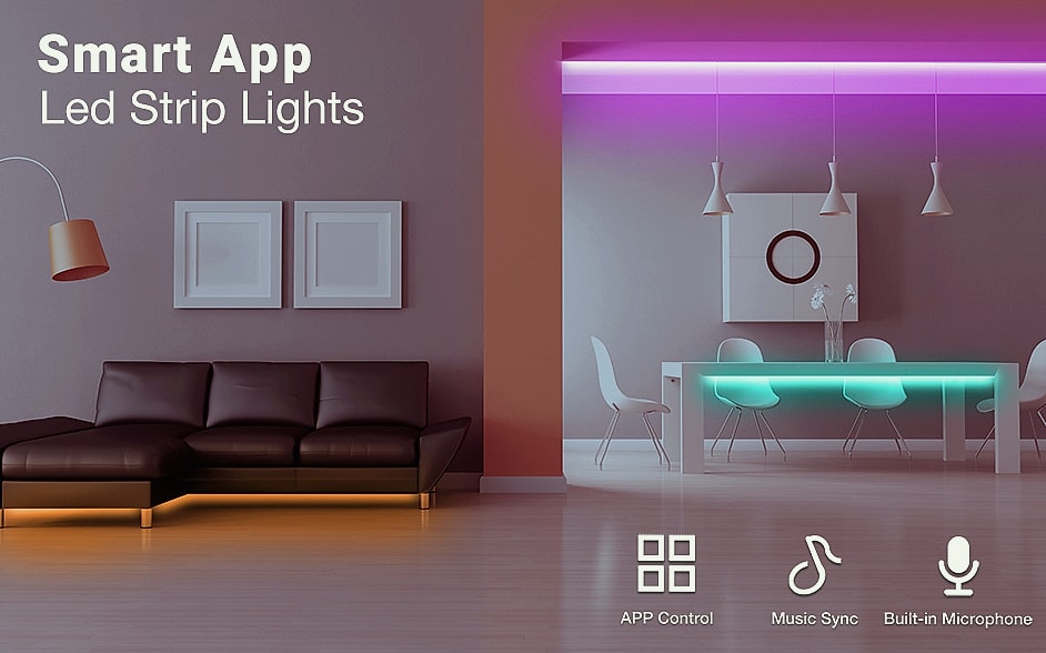 DAYBETTER LED Strip Lights 110ft Smart RGB Music Sync with — scale reference