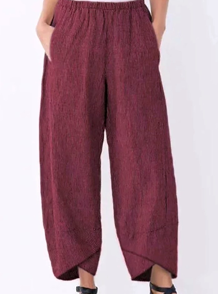 INSTYLISH Vintage Cotton Linen Harem Pants High Waist — interior detail
