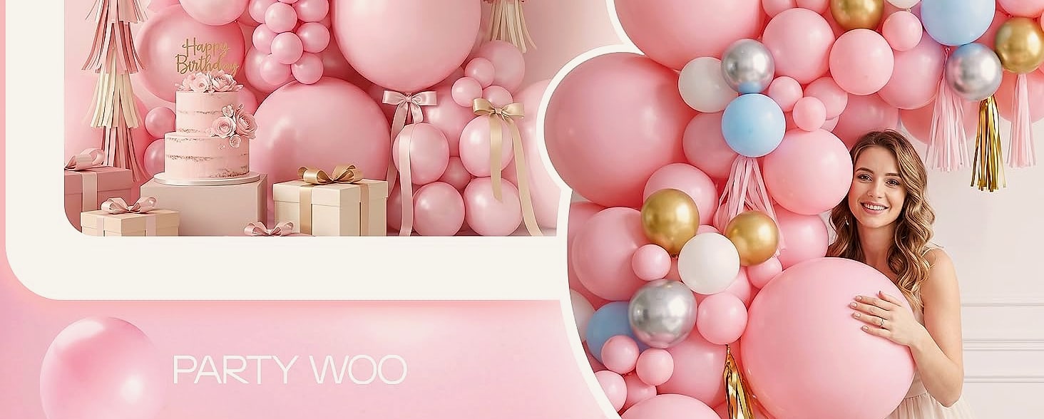 PartyWoo Black Balloons 140 pcs Arch Kit, 5-18 Inch — feature highlights