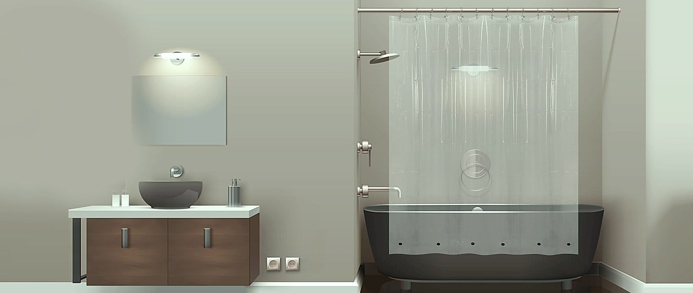 Barossa Design Clear Shower Liner 72 inch Standard Size — interior detail