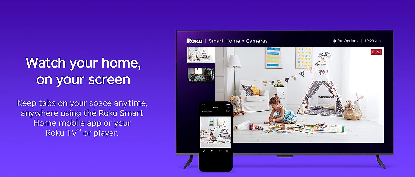 Roku Indoor Camera 4-Pack 1080p HD Night Vision Home — side view