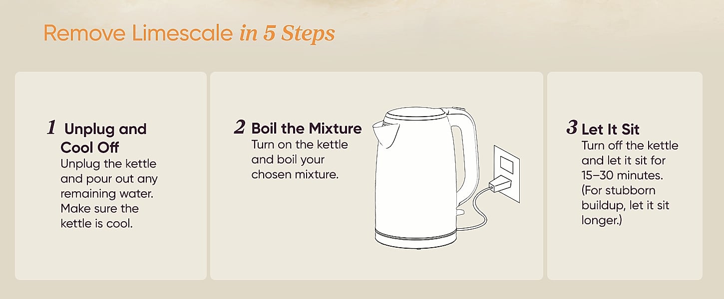 Cosori 1.7L Electric Kettle, Stainless Steel, 1500W Fast — assembled view