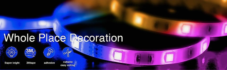 DAYBETTER LED Strip Lights 110ft Smart RGB Music Sync with — package contents