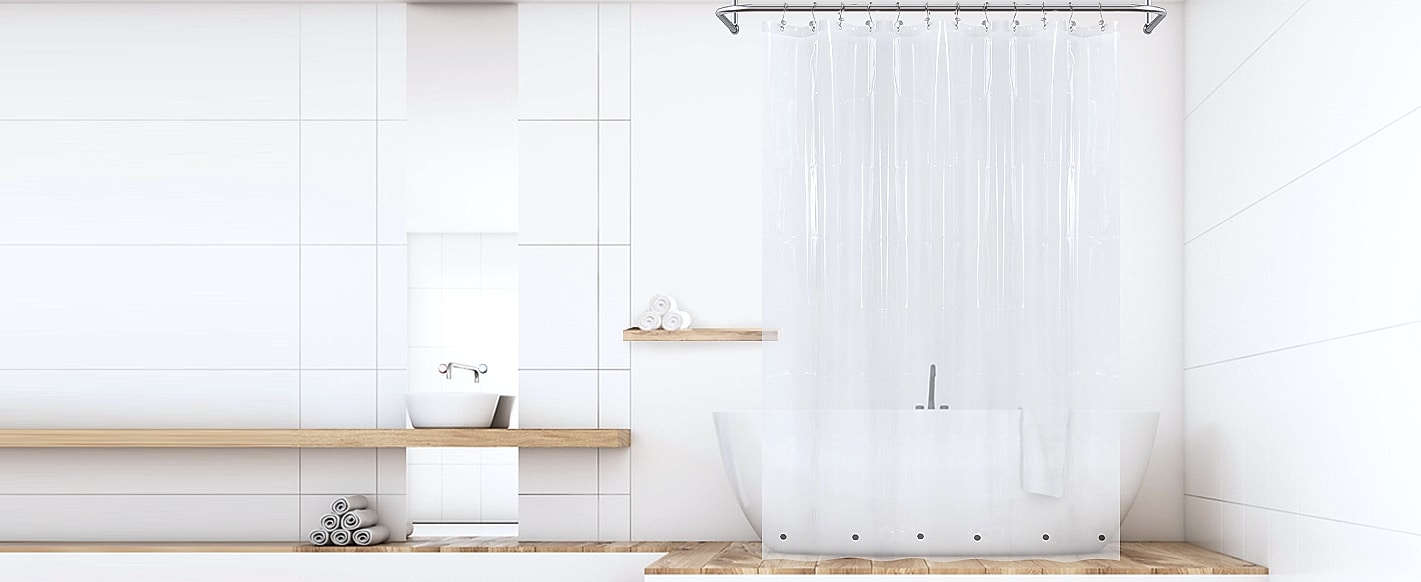Barossa Design Clear Shower Liner 72 inch Standard Size — package contents