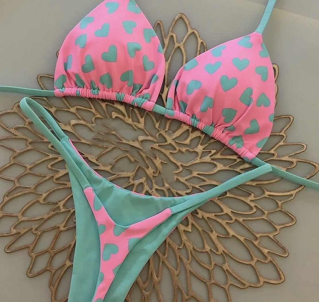Women's Bikini Split Print Swimwear G-string Beach — side view
