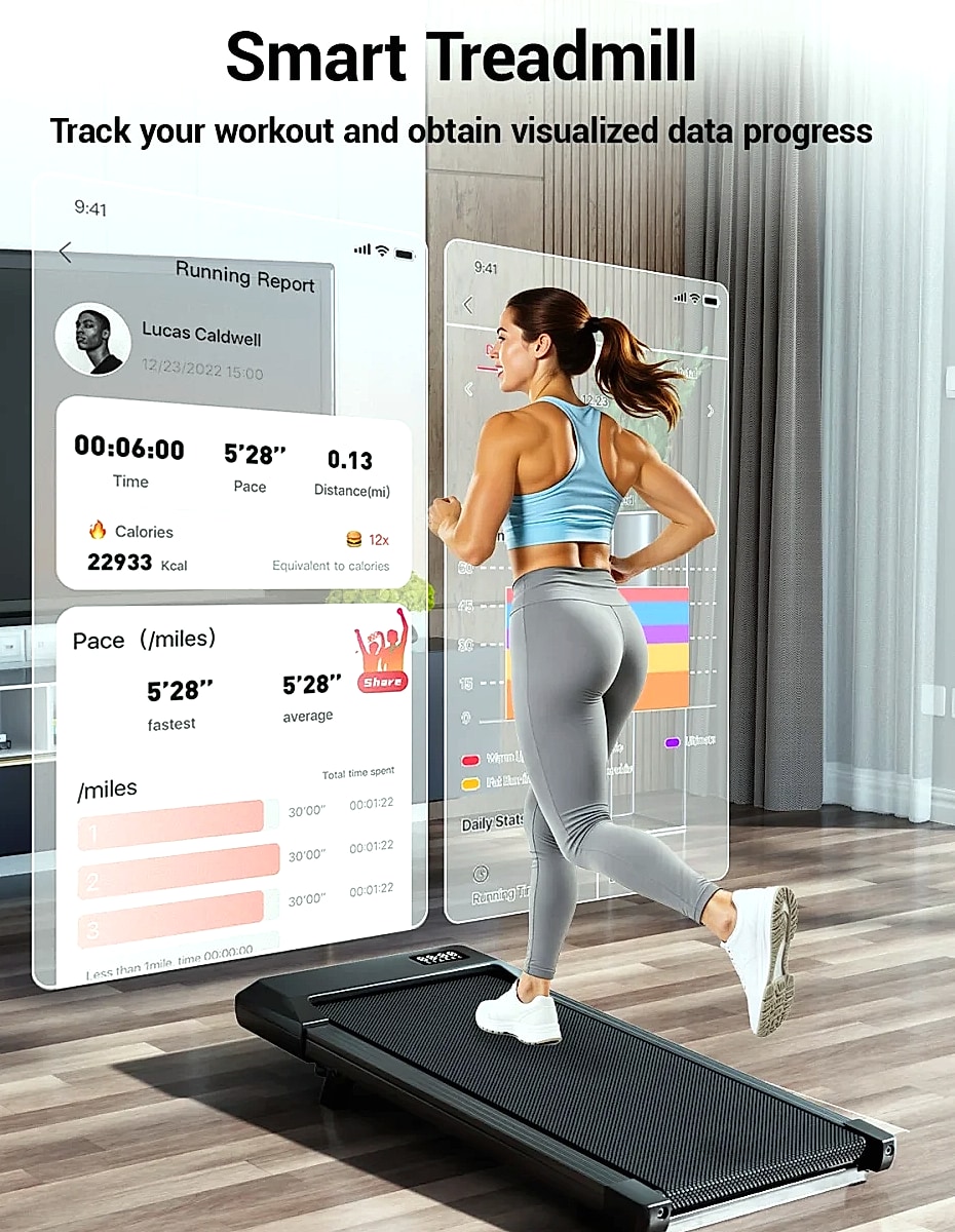 Superun 2.5HP Foldable Under Desk Treadmill Walking Pad — package contents