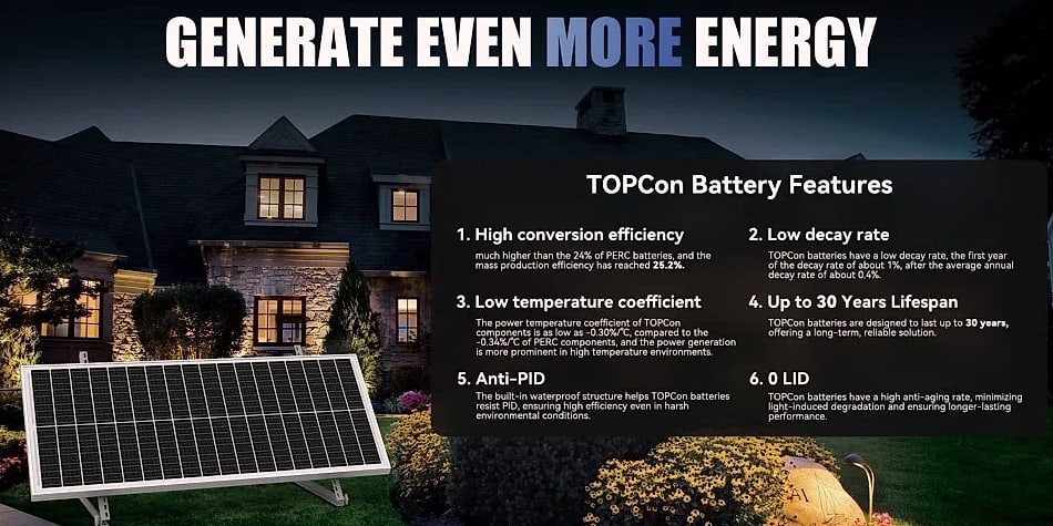 Rvpozwer 100W 12V Monocrystalline Solar Panel — assembled view