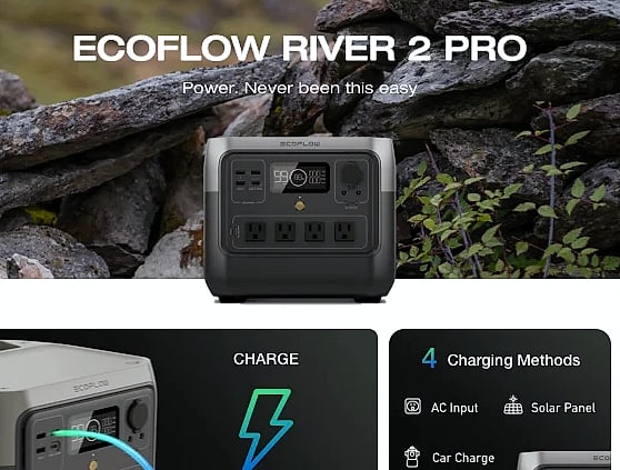 EcoFlow River 2 Pro 716Wh Portable Power Station with Solar — size comparison