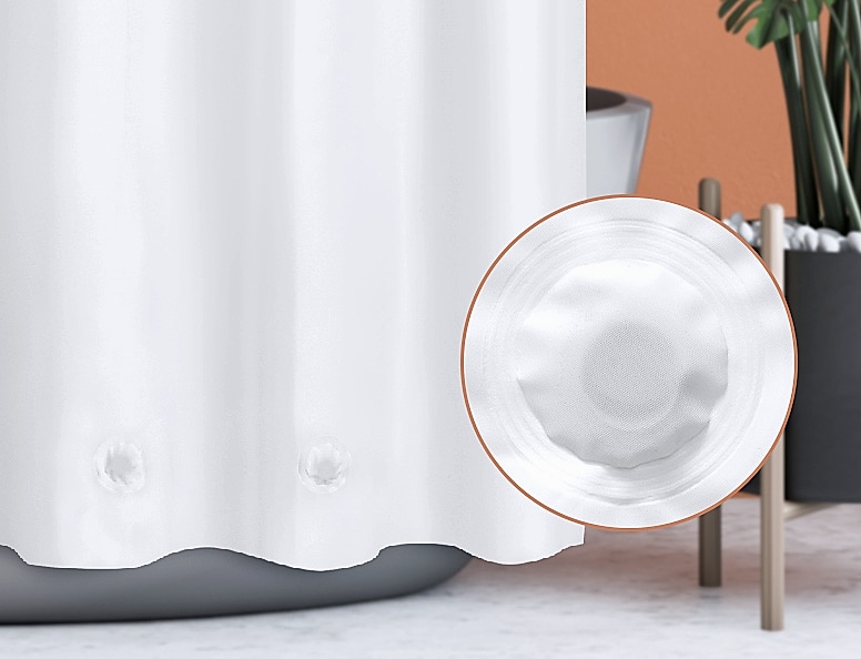 Barossa Design Clear Shower Liner 72 inch Standard Size — close-up details