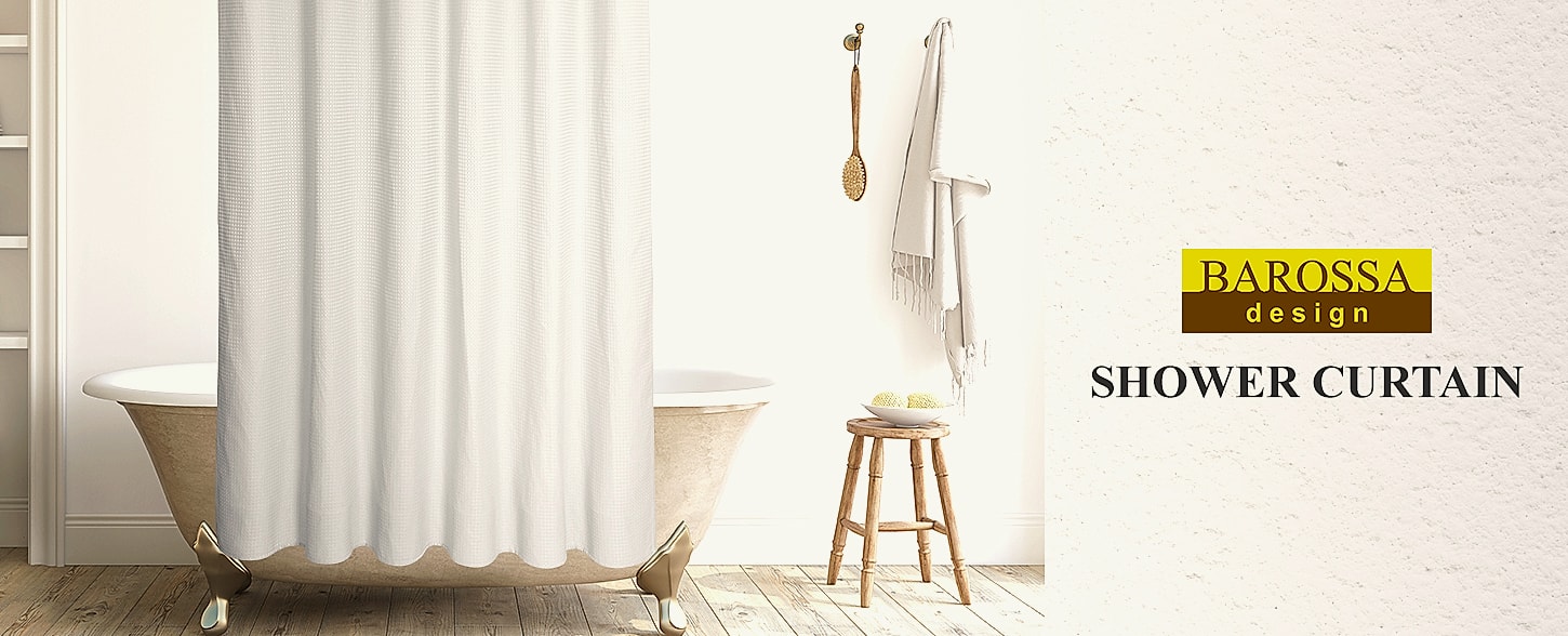 Barossa Design Clear Shower Liner 72 inch Standard Size — assembled view