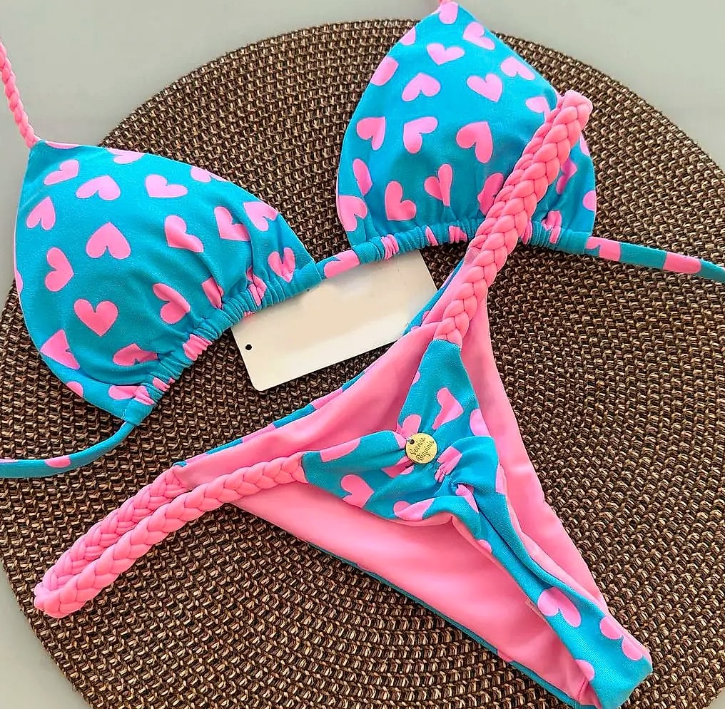Women's Bikini Split Print Swimwear G-string Beach — scale reference