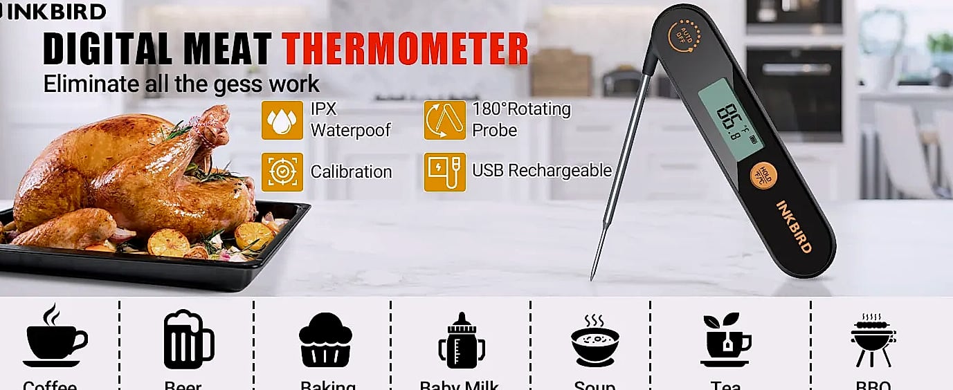 INKBIRD IHT-1X Meat Thermometer with Foldable Probes — package contents