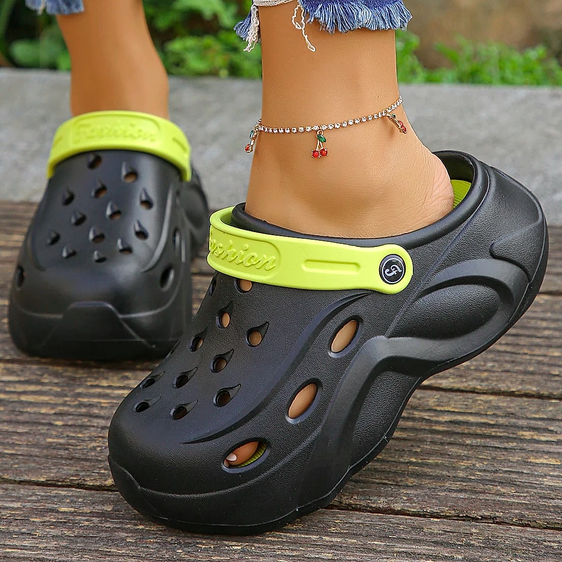Women's Chunky Platform Sandals with Thick EVA Sole — scale reference