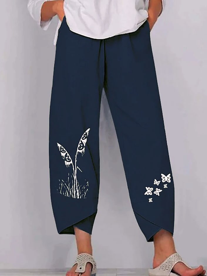 INSTYLISH Vintage Cotton Linen Harem Pants High Waist — parts overview