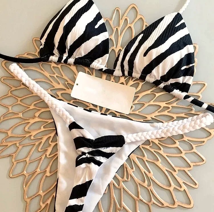Women's Bikini Split Print Swimwear G-string Beach — feature highlights