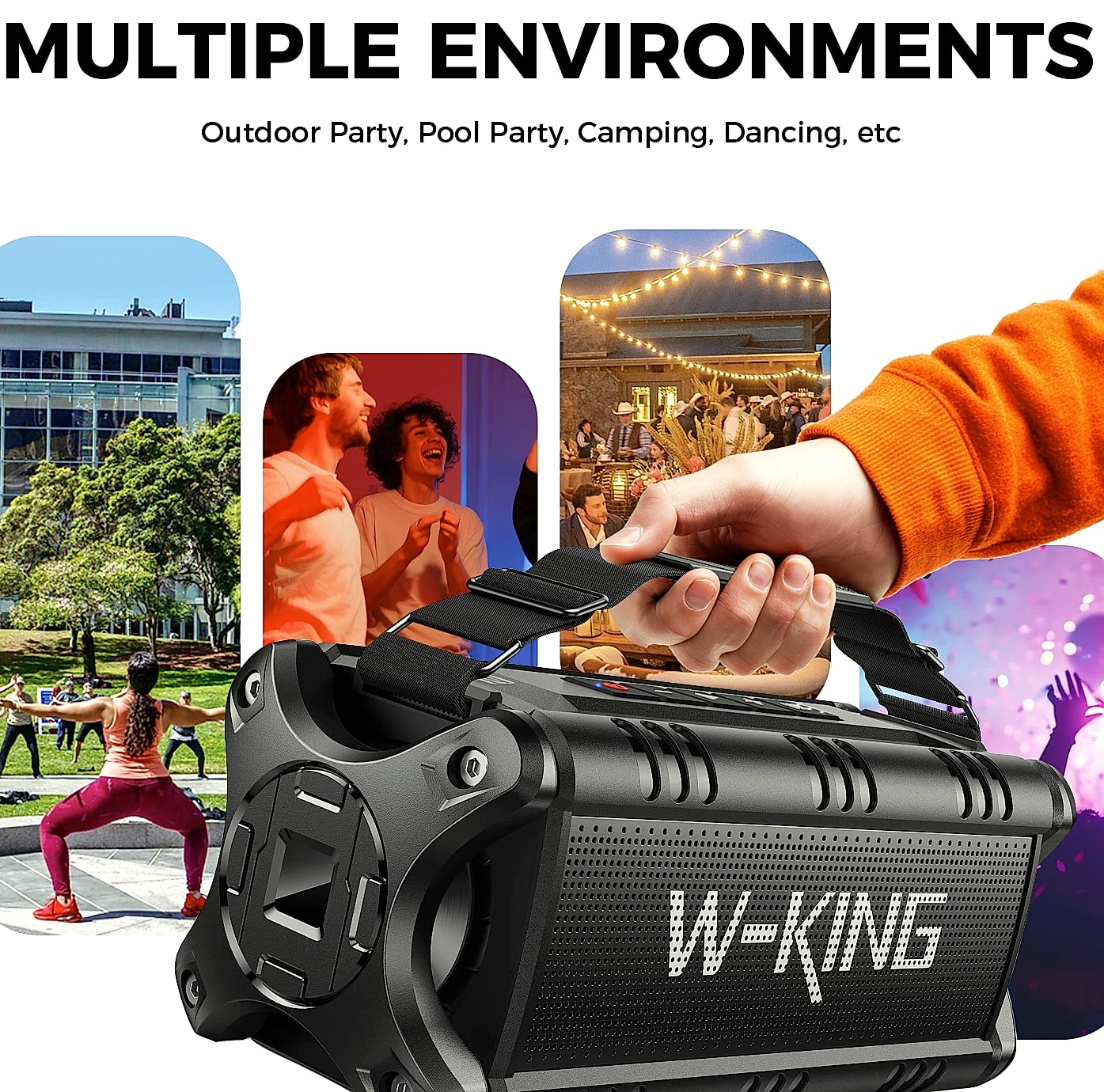 W-King D8 Bluetooth Speaker 50W IPX6 Waterproof Portable — interior detail