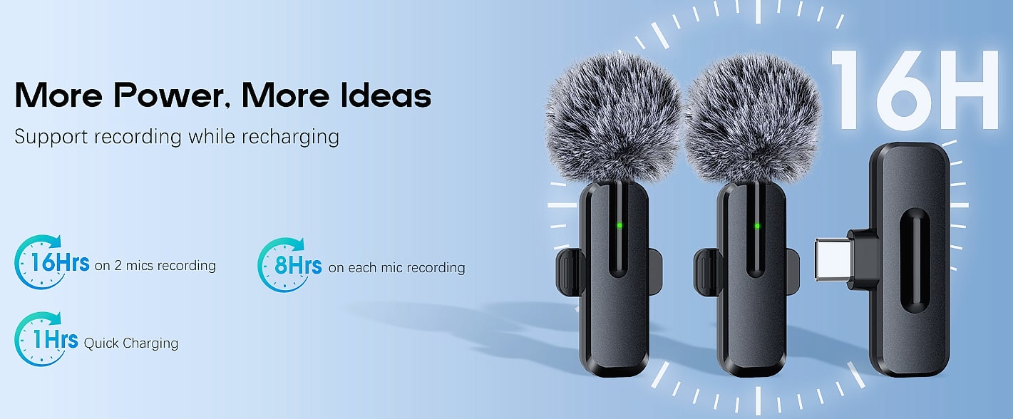 ZOPPLM Wireless Lavalier Microphone 2 Pack for iPhone — feature highlights