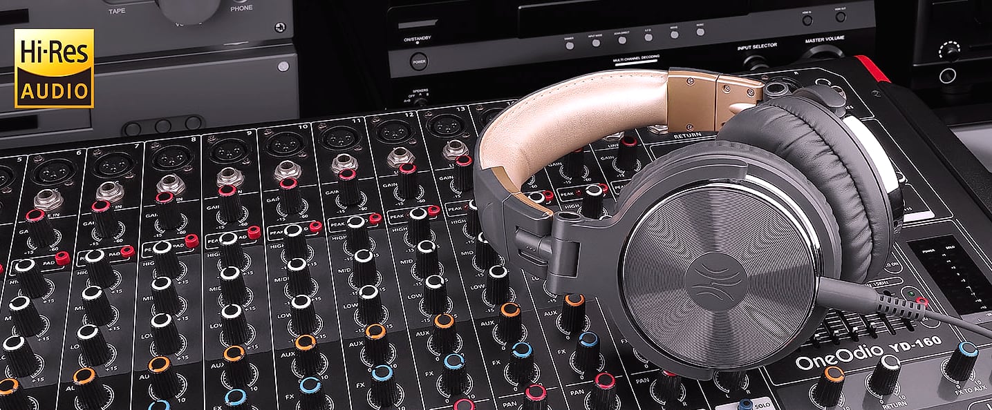 OneOdio Pro-10 Studio Monitor Headphones with 50mm Drivers — parts overview