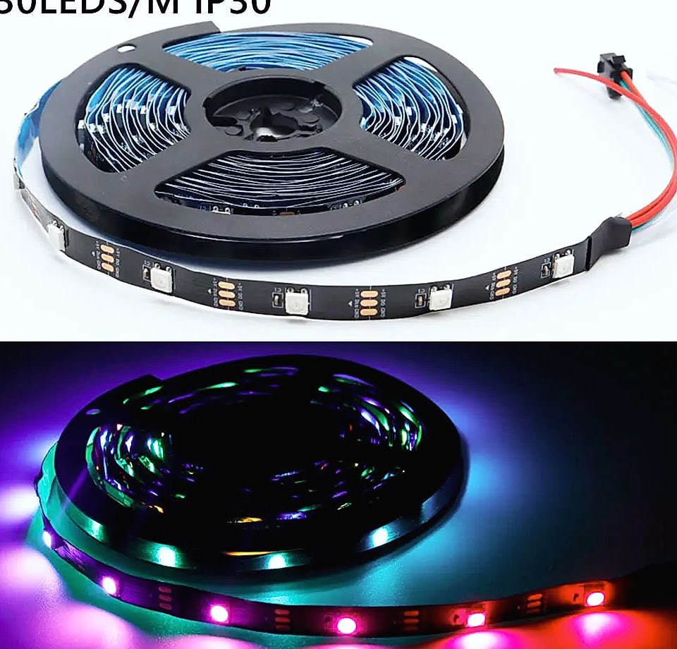 TNALANT WS2812B Addressable LED Strip 5V RGB Pixels — parts overview