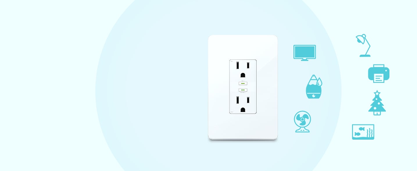 Kasa Smart KP200 In-Wall Wi-Fi Outlet with Voice Control — package contents