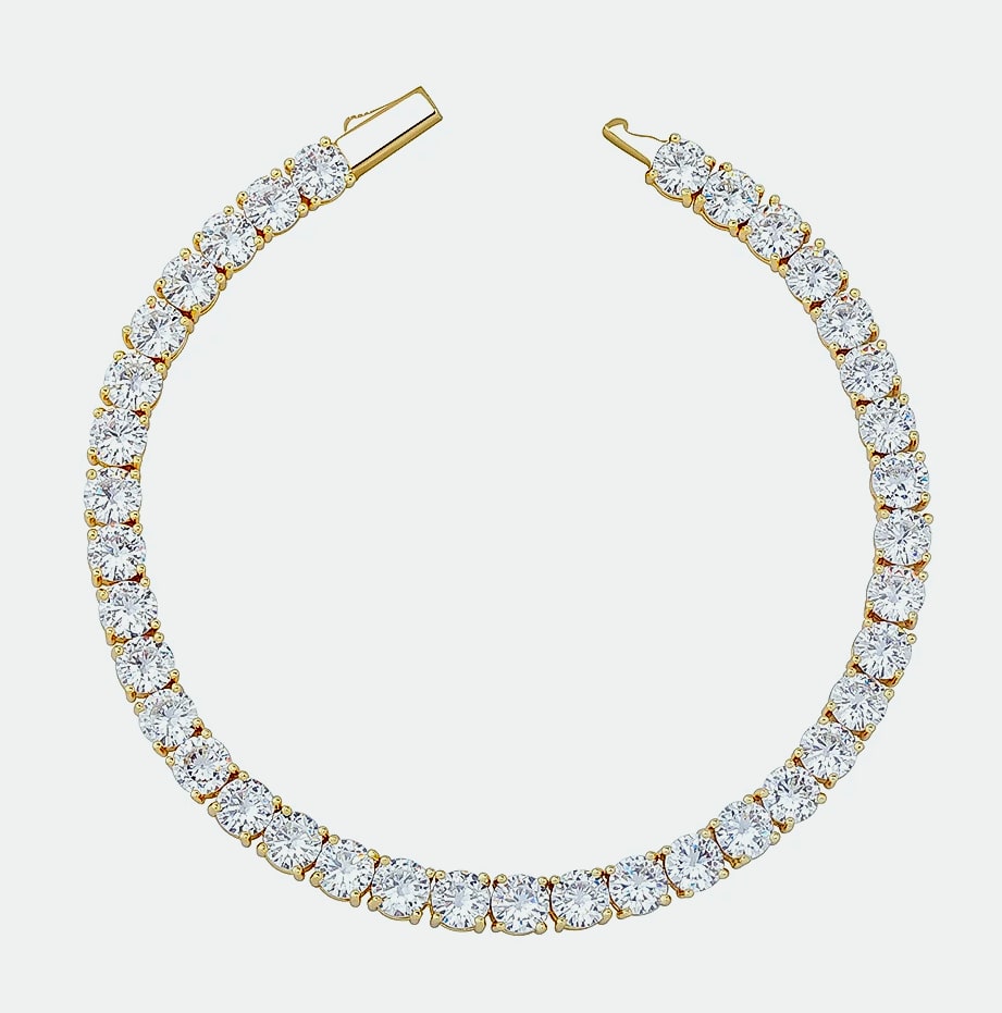 TOPGRILLZ 3-6MM Tennis Chain Bracelet Sterling Silver CZ — size comparison