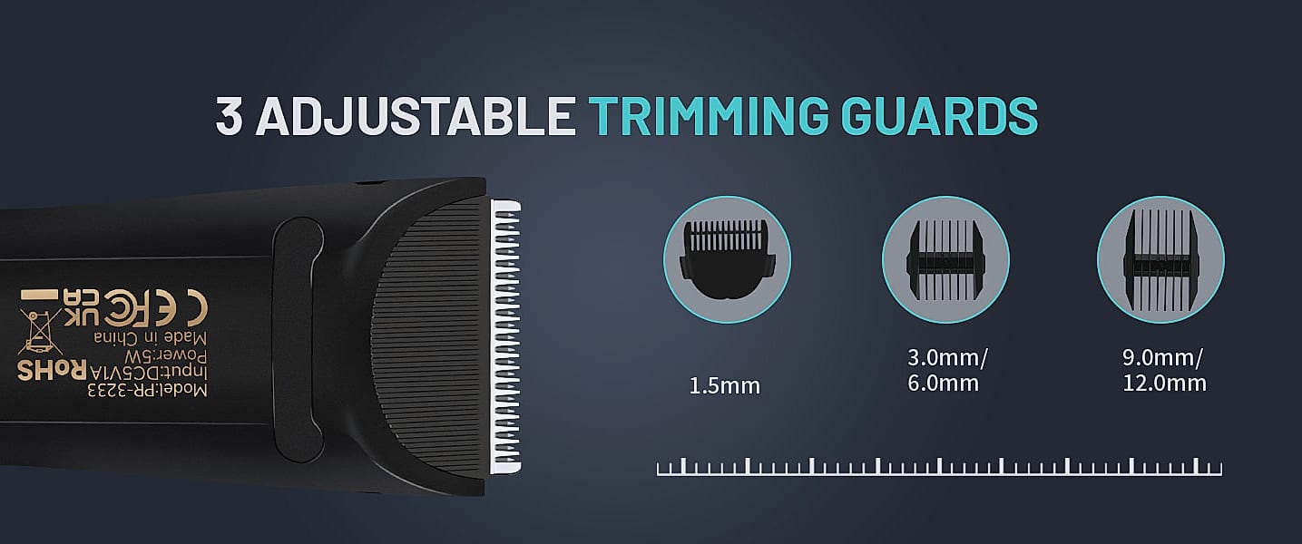 PRITECH Waterproof Body Hair Trimmer with Ceramic Blade — assembled view