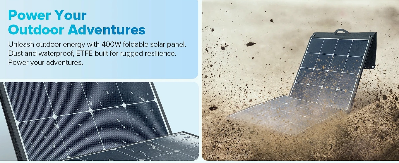 Renogy 400W Foldable Solar Panel Blanket, N-Type Cells — side view