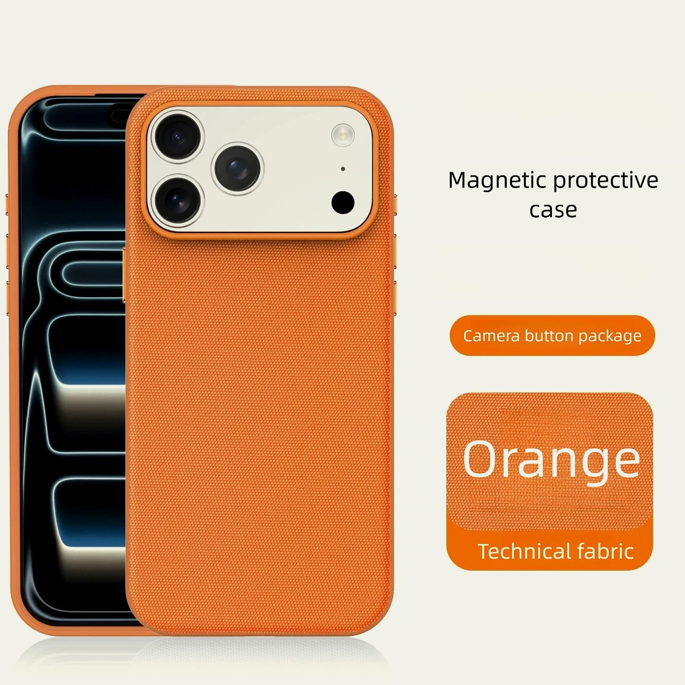 Techwoven Fabric Magnetic Phone Case for iPhone 15/16/17 — package contents