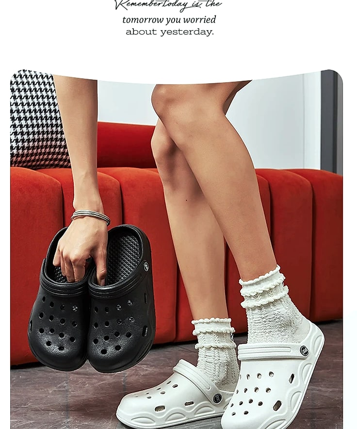 Lightweight EVA Clogs Slippers for Women Anti Slip Garden — close-up details