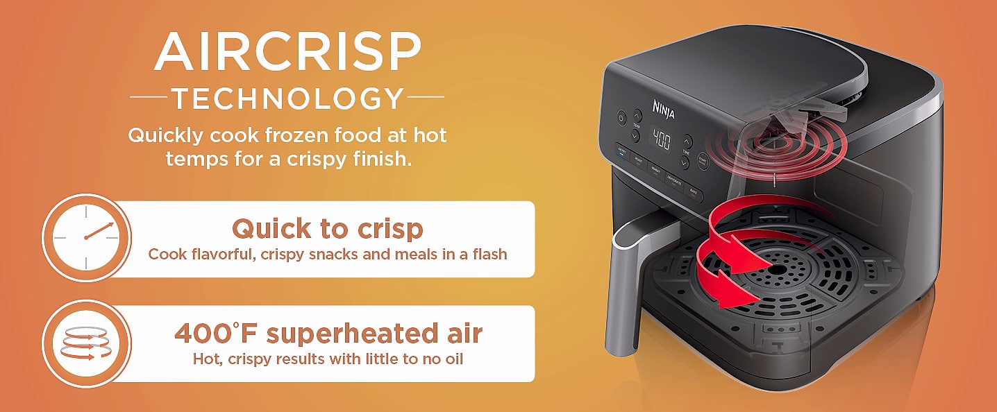 Ninja AF141 5-quart Air Fryer with 4-in-1 cooking functions — assembled view