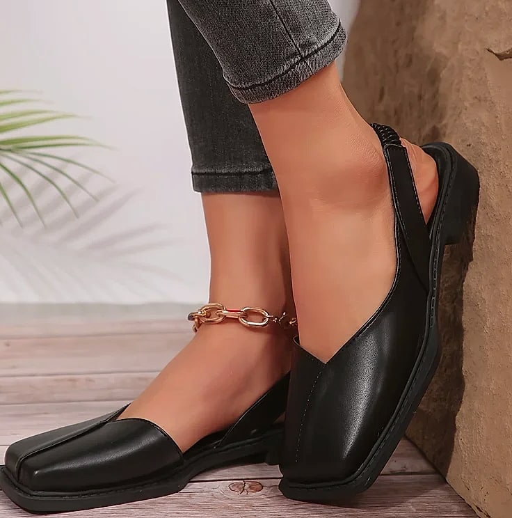 NAZSQ Leather Square Toe Sandals for Women — feature highlights