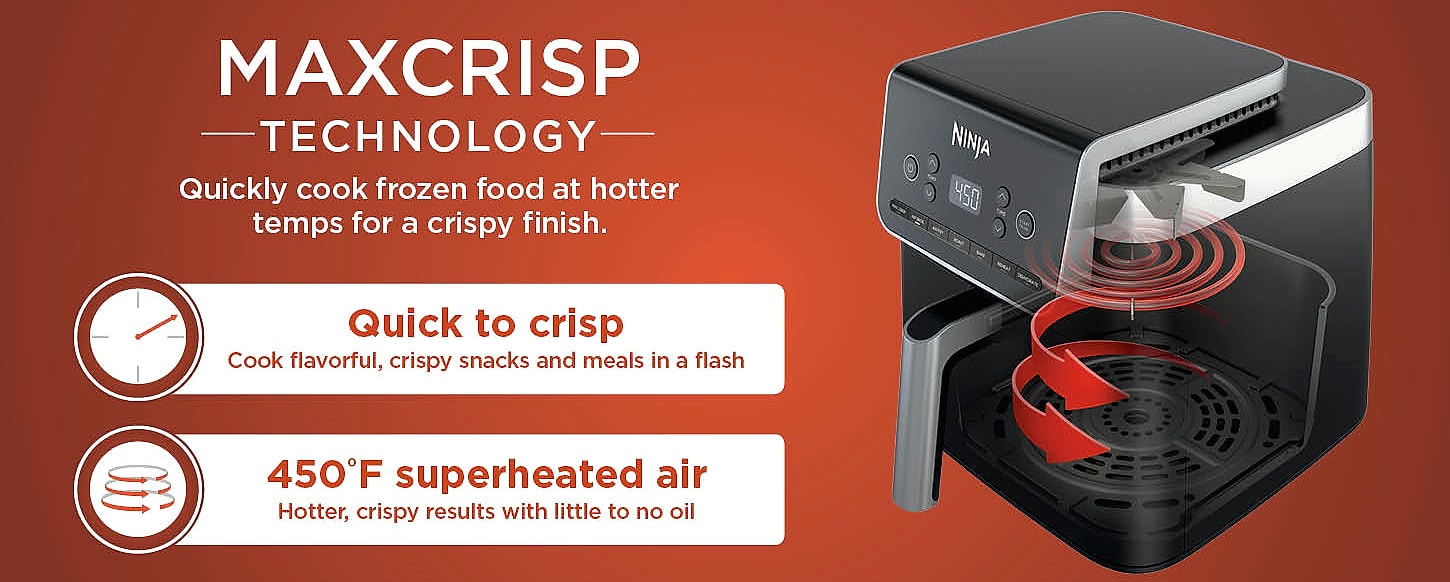 Ninja AF181 XL Air Fryer, 6.5 Qt, Max Crisp Technology — scale reference
