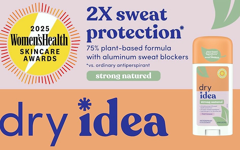 Dry Idea Plant-Based Antiperspirant, 72Hr Sweat Control, β package contents