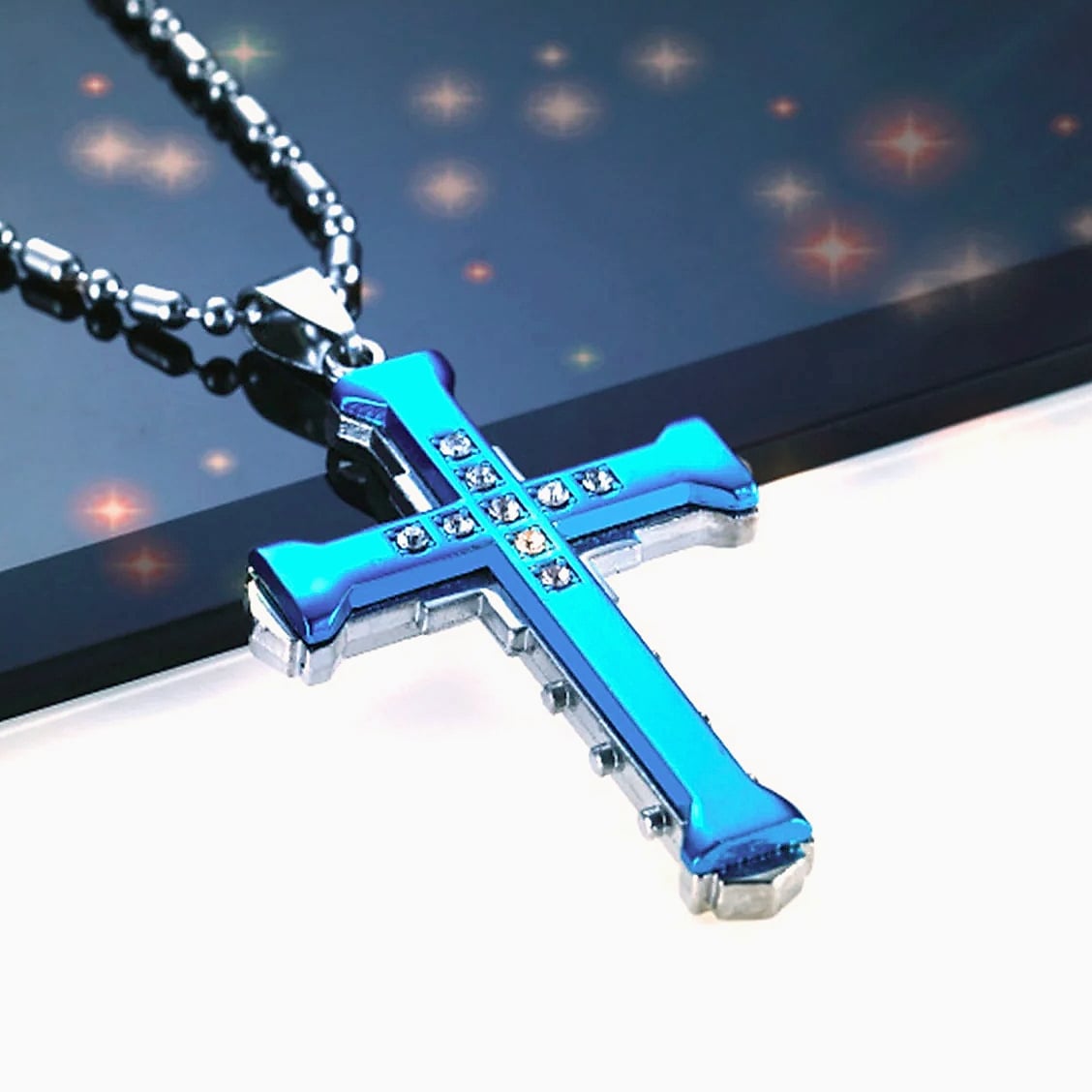 ATMDOG Stainless Steel Cross Necklace Religious Pendant — package contents