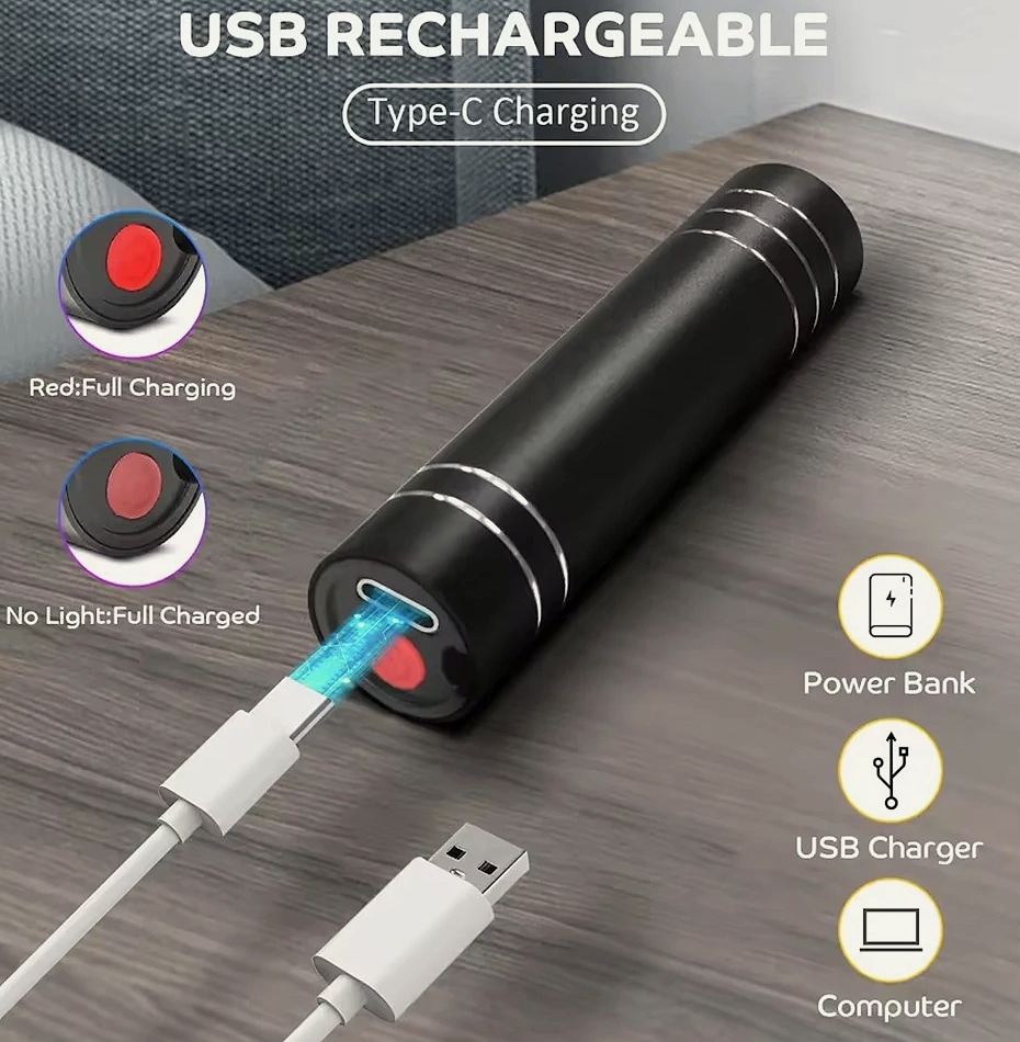 Vilnason Red Light Therapy Flashlight 660nm 850nm LED — parts overview